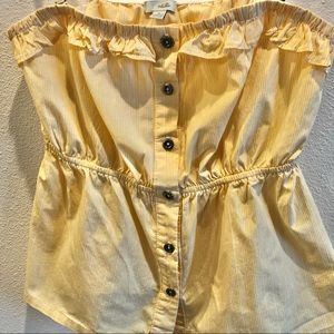 Anthropologie Odille Yellow Striped Tank Top